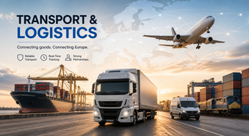Proces dopravy a logistiky – kamiony, sklady a pohyb zboží napříč Evropou v dodavatelském řetězci